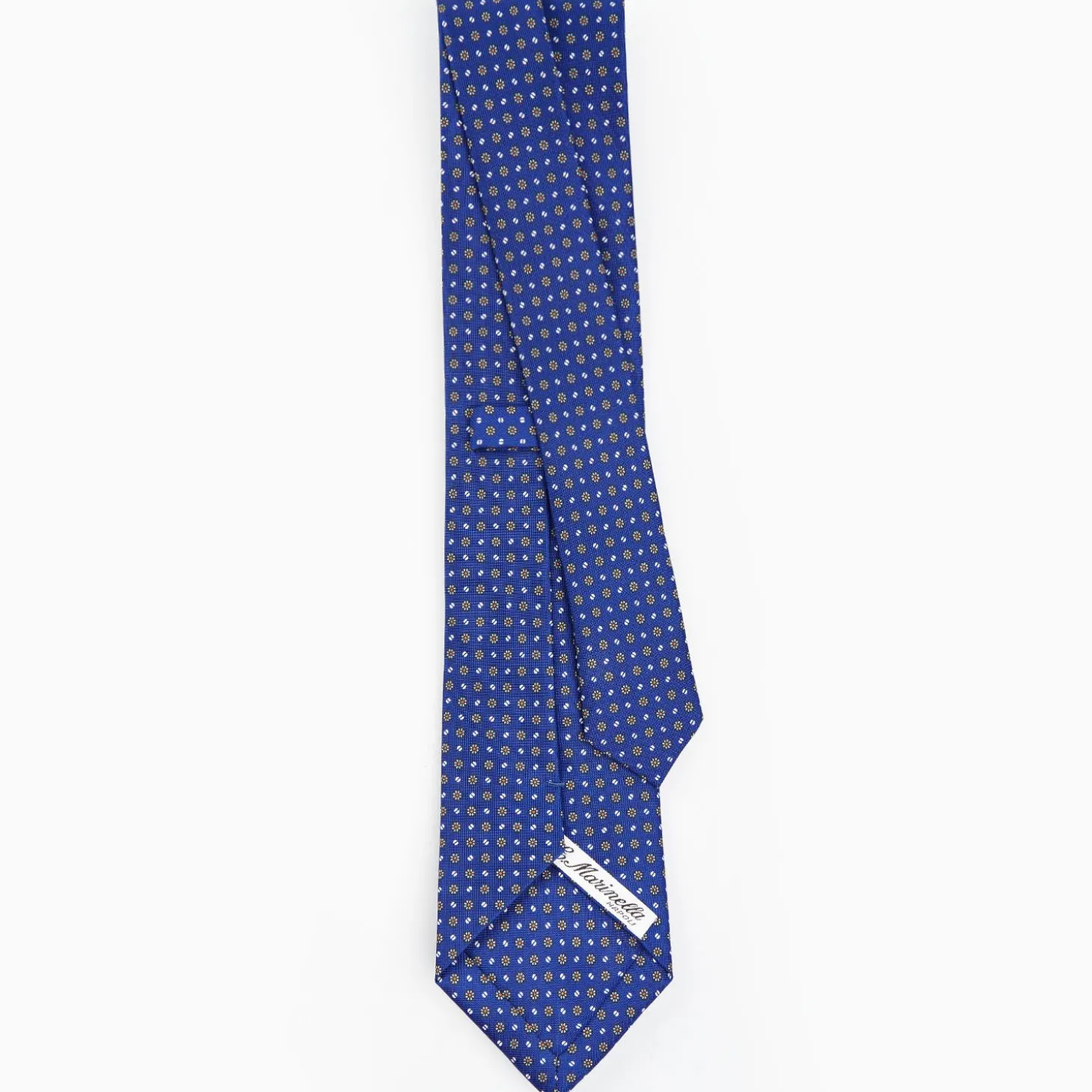 Blue Sartorial Classic Silk Tie - Small Flower Pattern