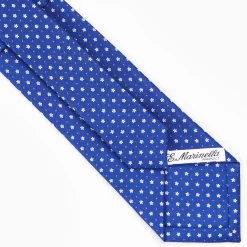 Blue Sartorial Classic Silk Tie - Small Flower Pattern