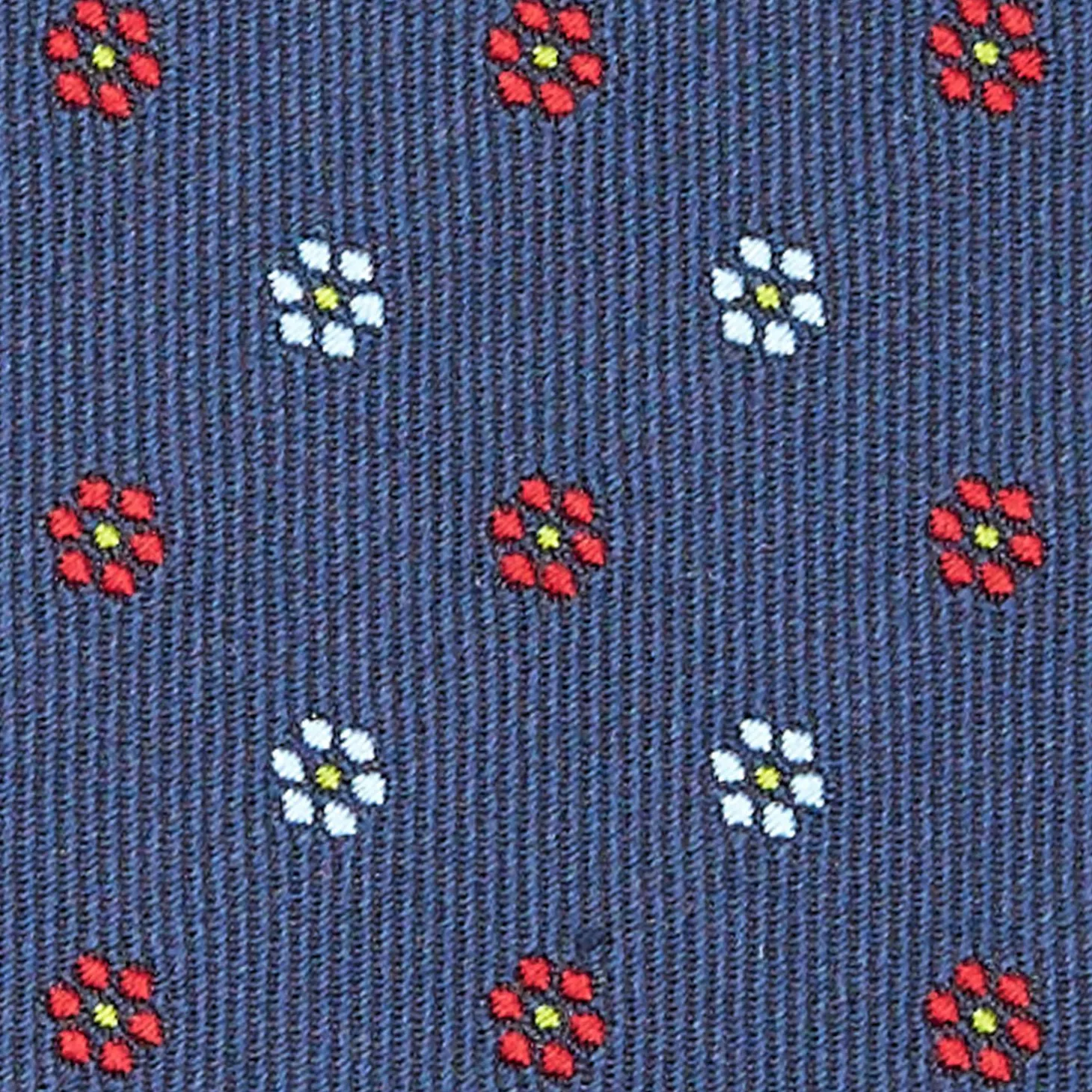 Blue Sartorial Jacquard Silk Tie - Small Flower Designs