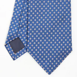 Blue Sartorial Jacquard Silk Tie - Small Geometric Designs