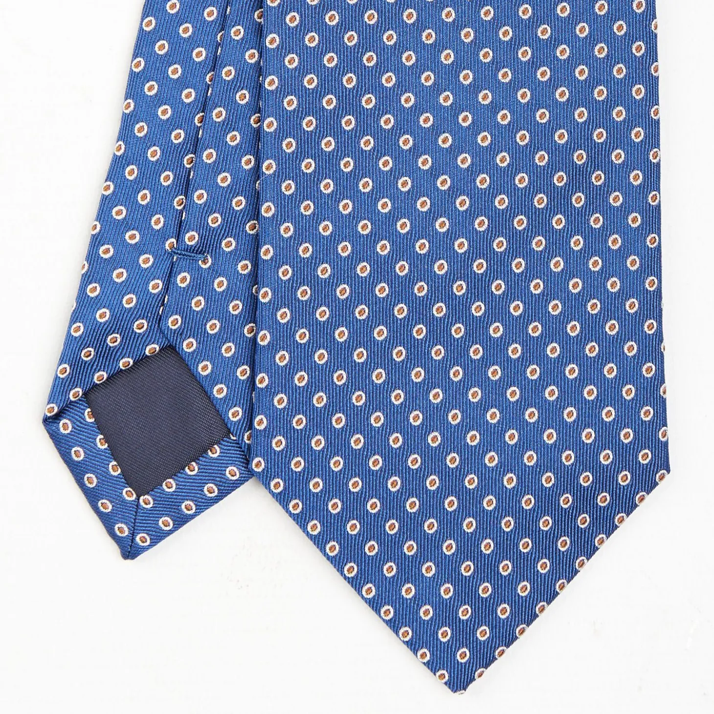 Blue Sartorial Jacquard Silk Tie - Small Geometric Designs
