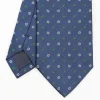 Blue Sartorial Jacquard Silk Tie - Small Flower Designs