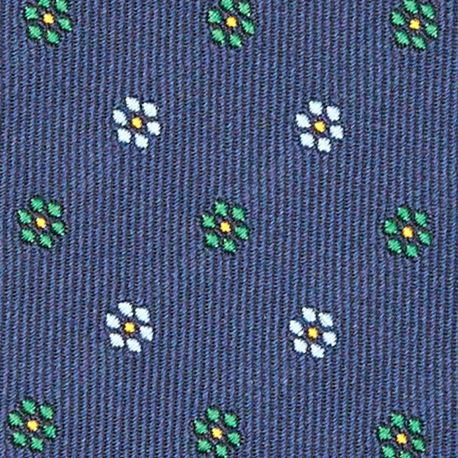 Blue Sartorial Jacquard Silk Tie - Small Flower Designs