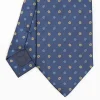 Blue Sartorial Jacquard Silk Tie - Small Flower Designs