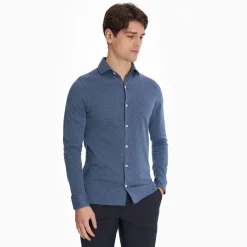Blue Shirt In Cotton And Cashmere