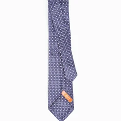 Blue Silk And Orange Fiber Tie