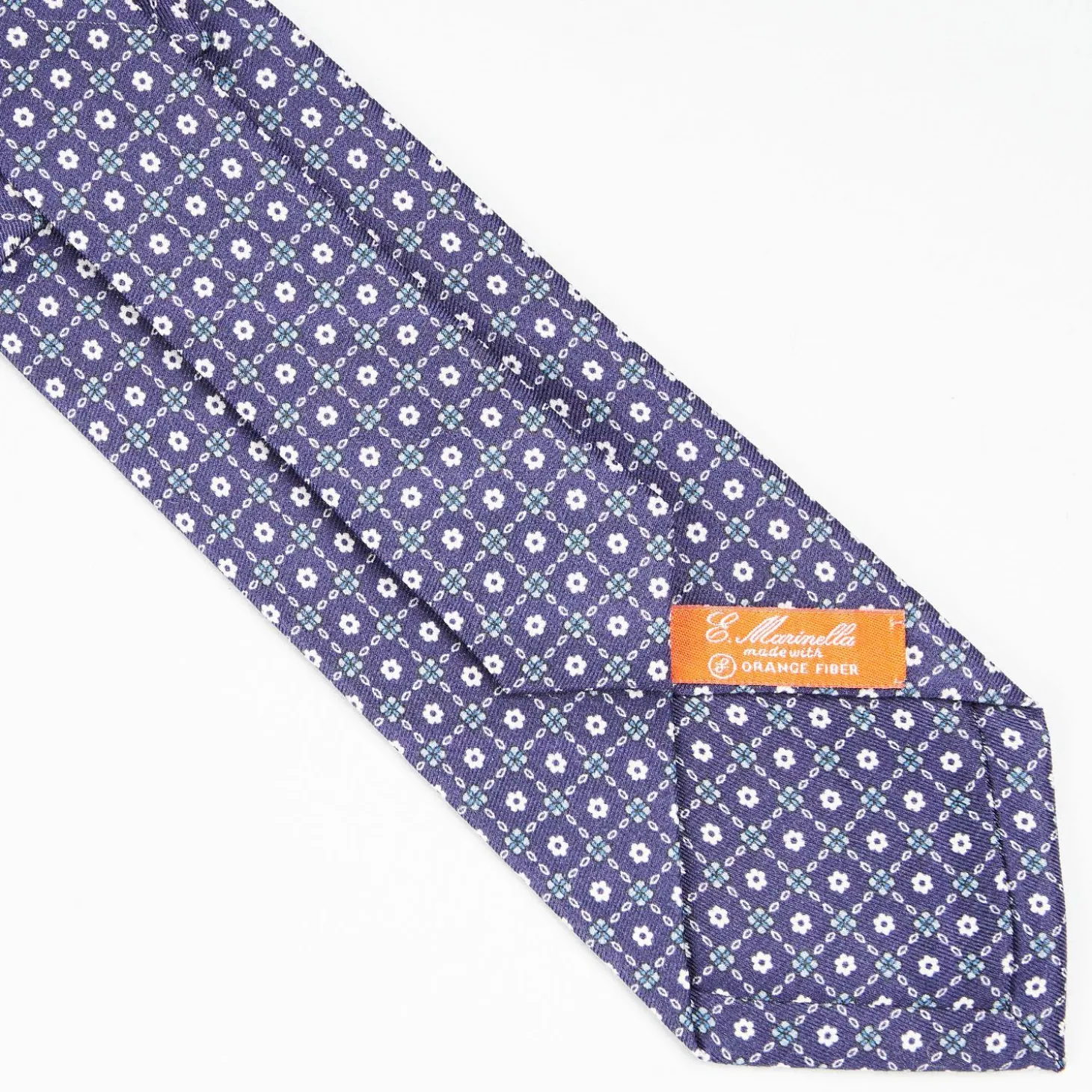 Blue Silk And Orange Fiber Tie