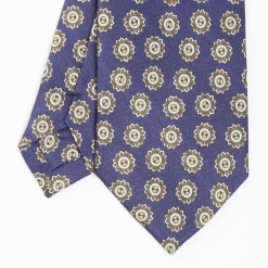 Blue Silk And Orange Fiber Tie