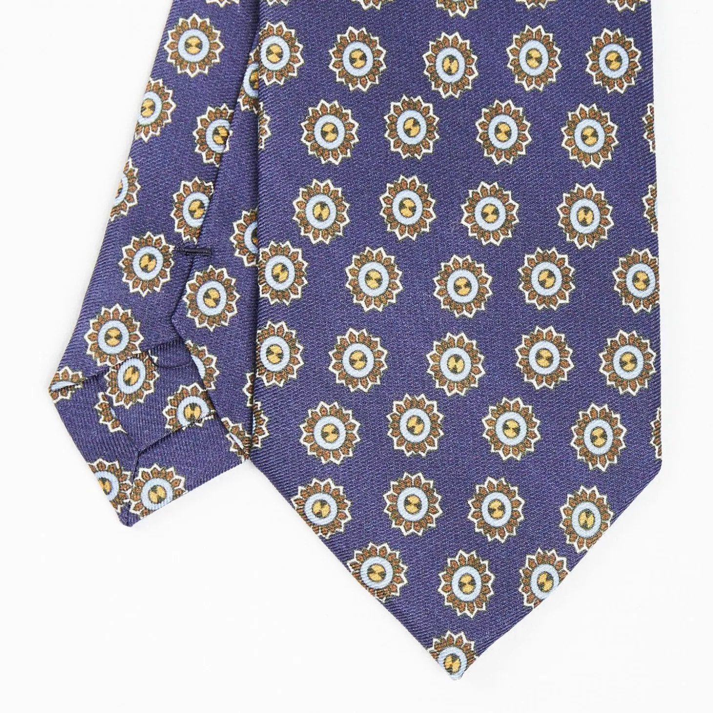Blue Silk And Orange Fiber Tie