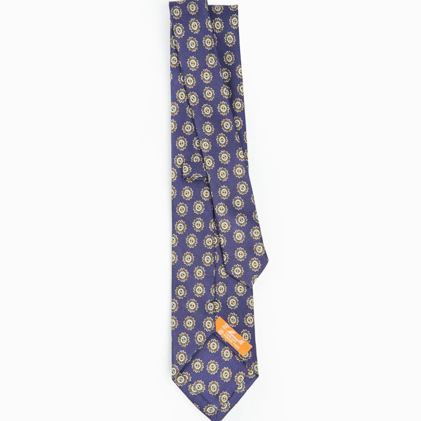 Blue Silk And Orange Fiber Tie