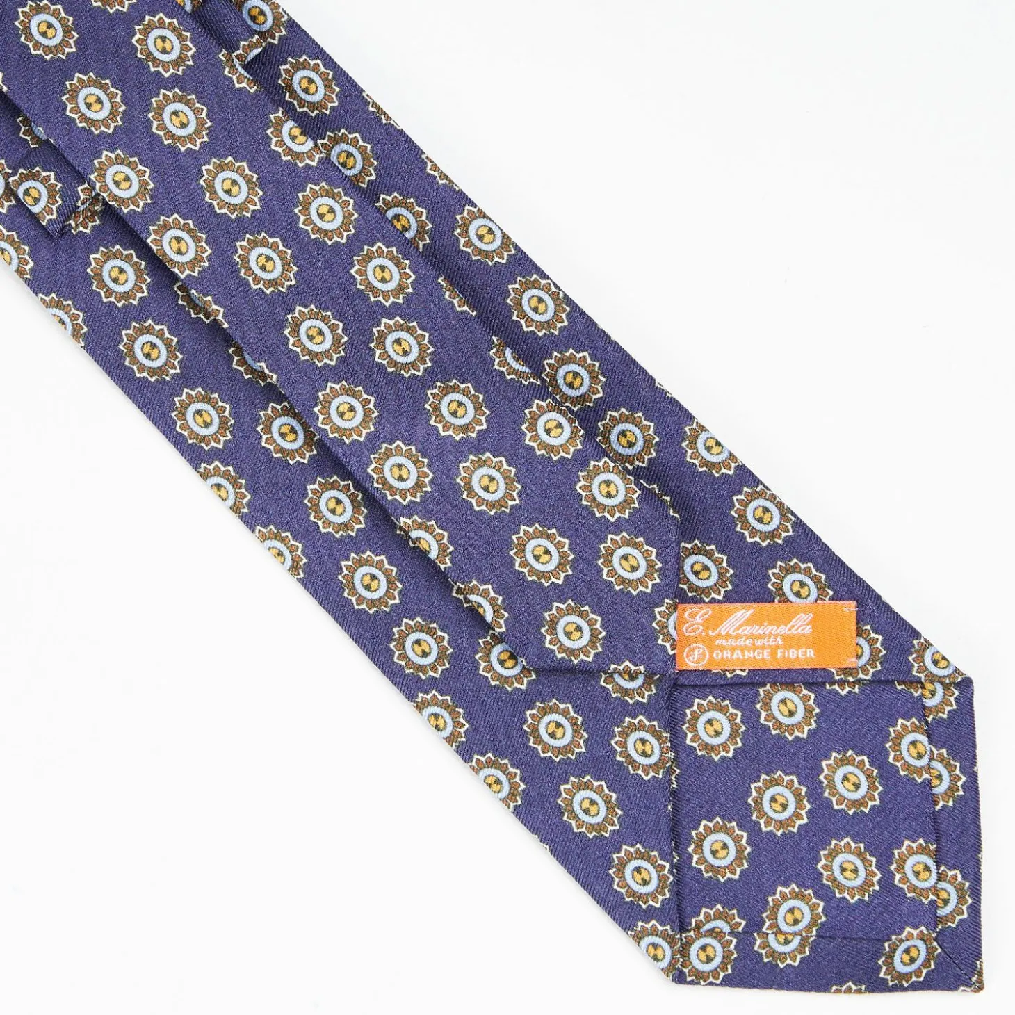 Blue Silk And Orange Fiber Tie