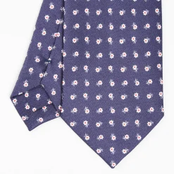 Blue Silk And Orange Fiber Tie