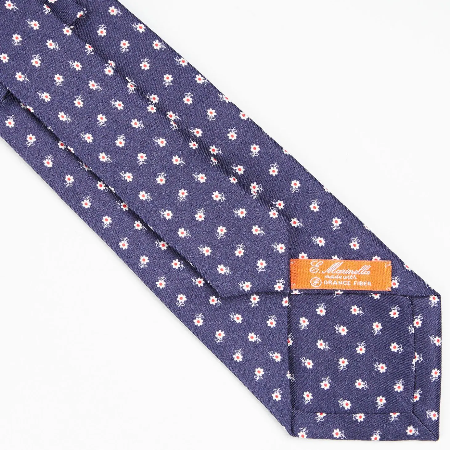 Blue Silk And Orange Fiber Tie
