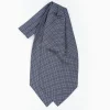 Blue Silk Ascot Tie - Small Flower Designs