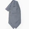 Blue Silk Ascot Tie - Small Flower Designs