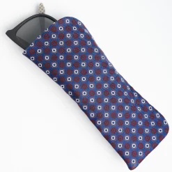 Blue Silk Glasses Case