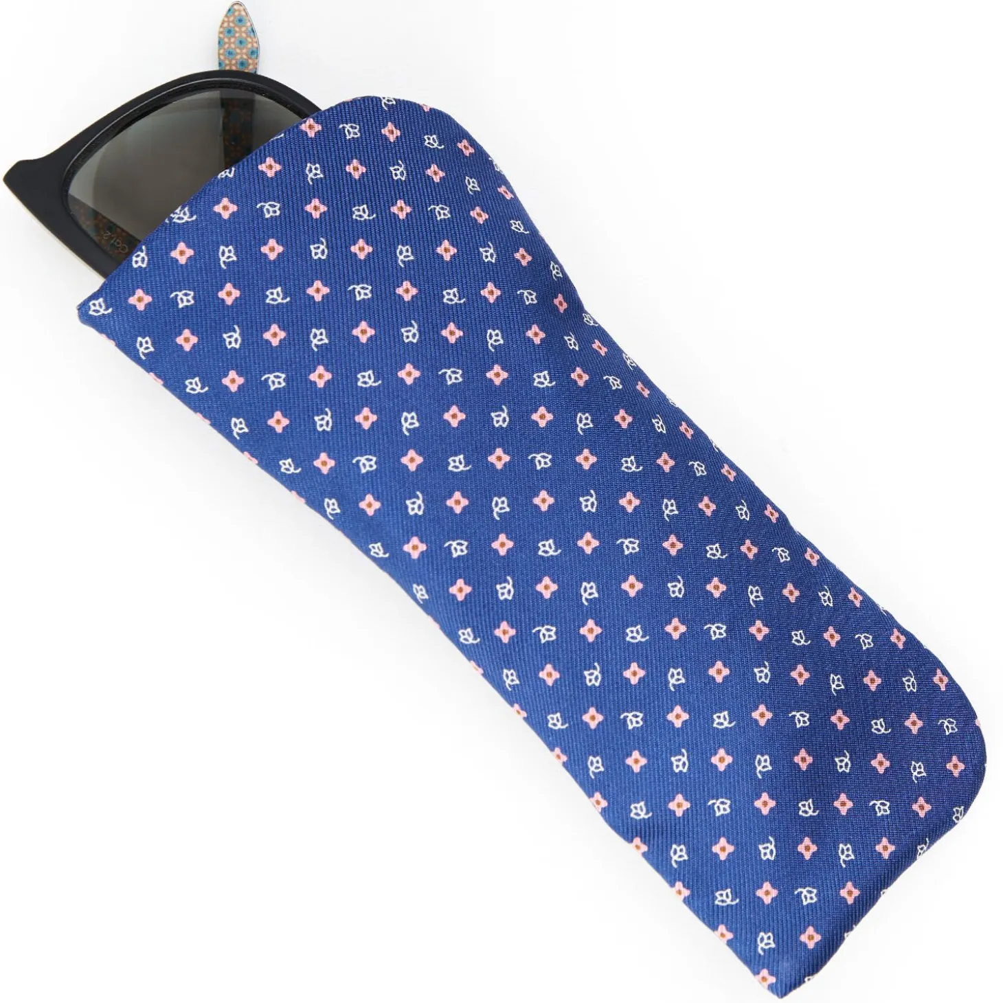Blue Silk Glasses Case