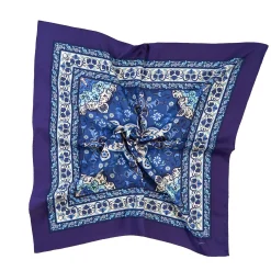 Blue Silk Scarf 90 - Mediterranean Vibes