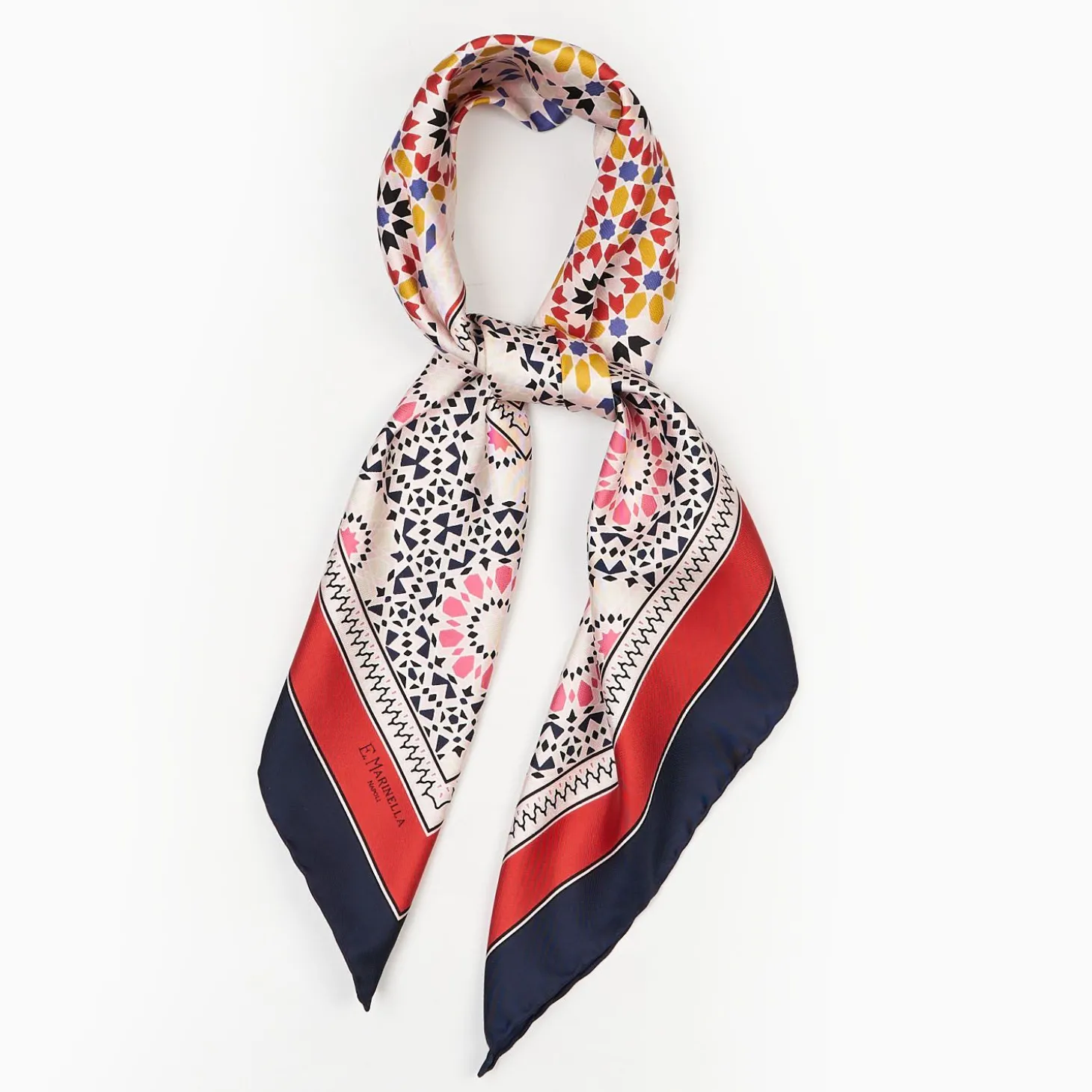 Blue Silk Scarf 90 - Mosaic