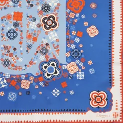 Blue Silk Scarf 90 - World Of Archivio Flowers 1961