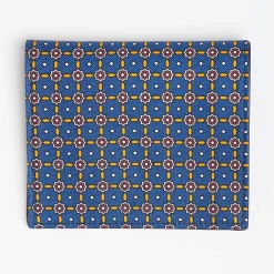 Blue Small Wallet In Silk And Leather
