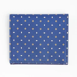 Blue Small Wallet In Silk And Leather