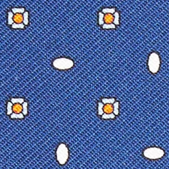 Blue Small Wallet In Silk And Leather