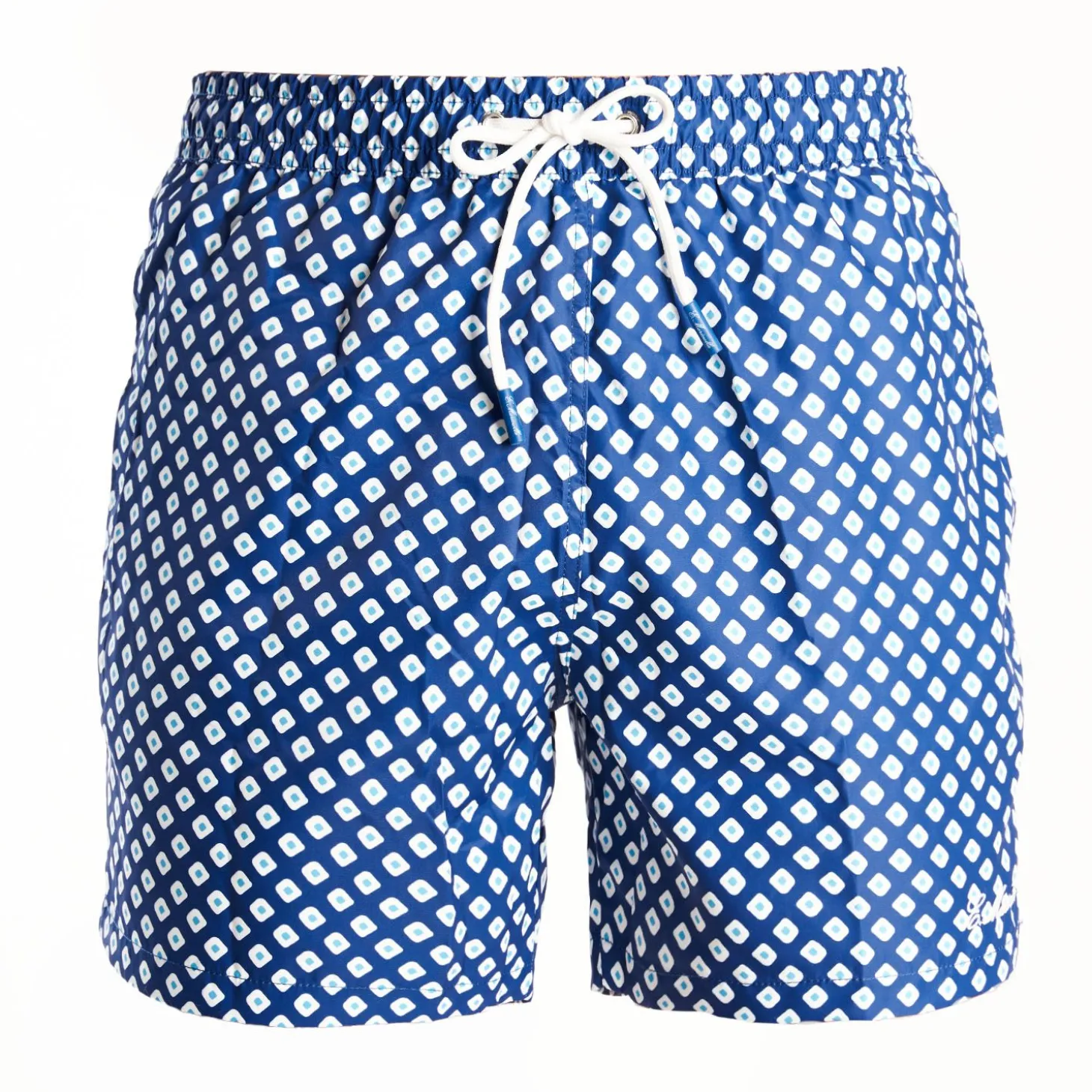Blue Swim Shorts - Large Flower Pattern