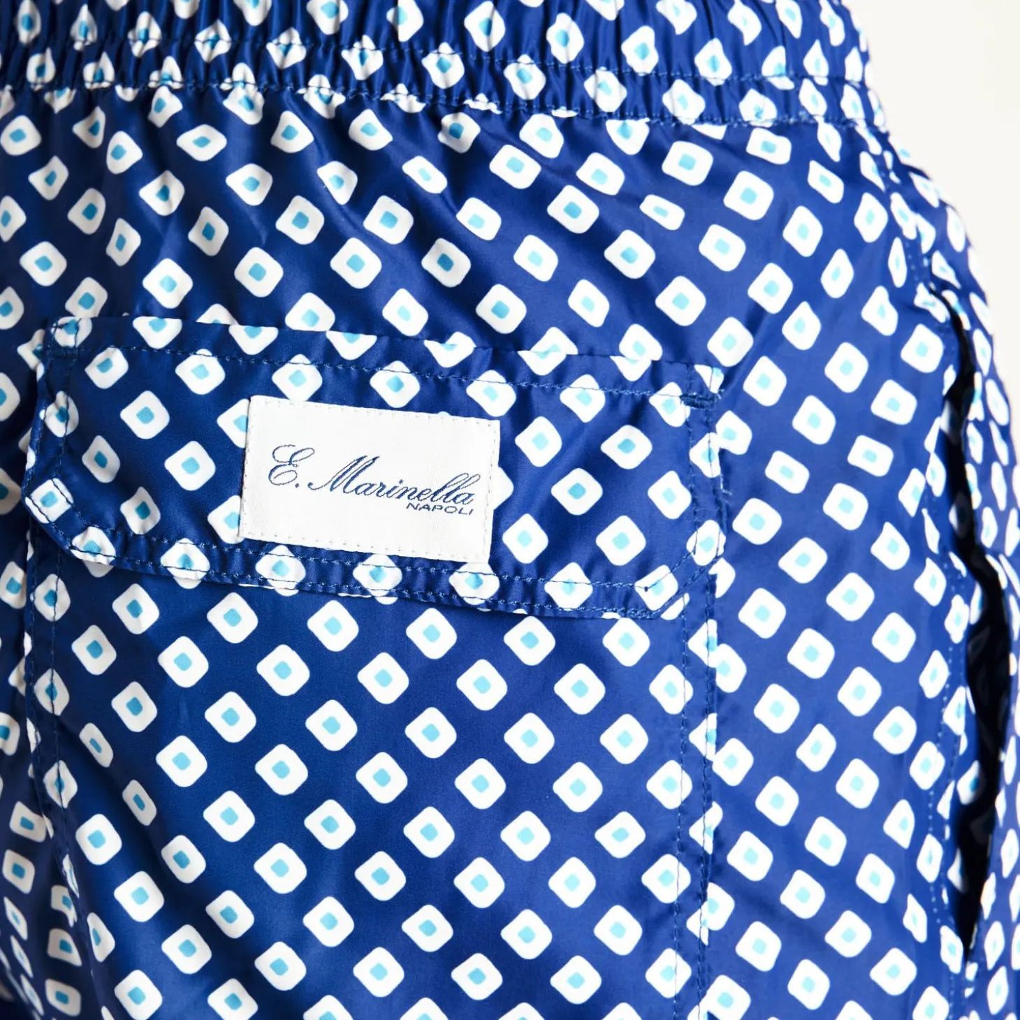 Blue Swim Shorts - Large Flower Pattern