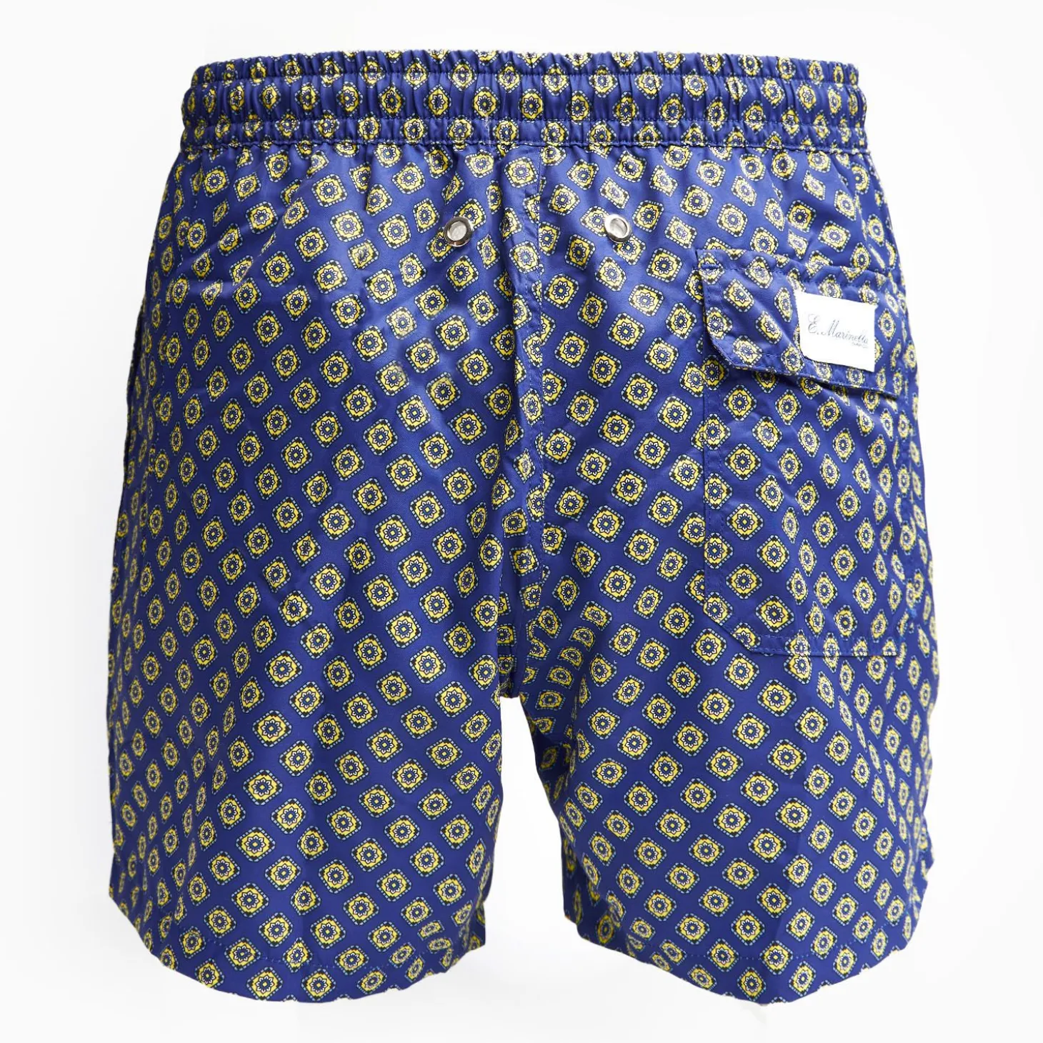 Blue Swim Shorts- Large Flower Pattern
