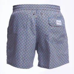 Blue Swim Short - Small Flower Pattern