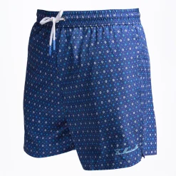 Blue Swim Short - Small Flower Pattern