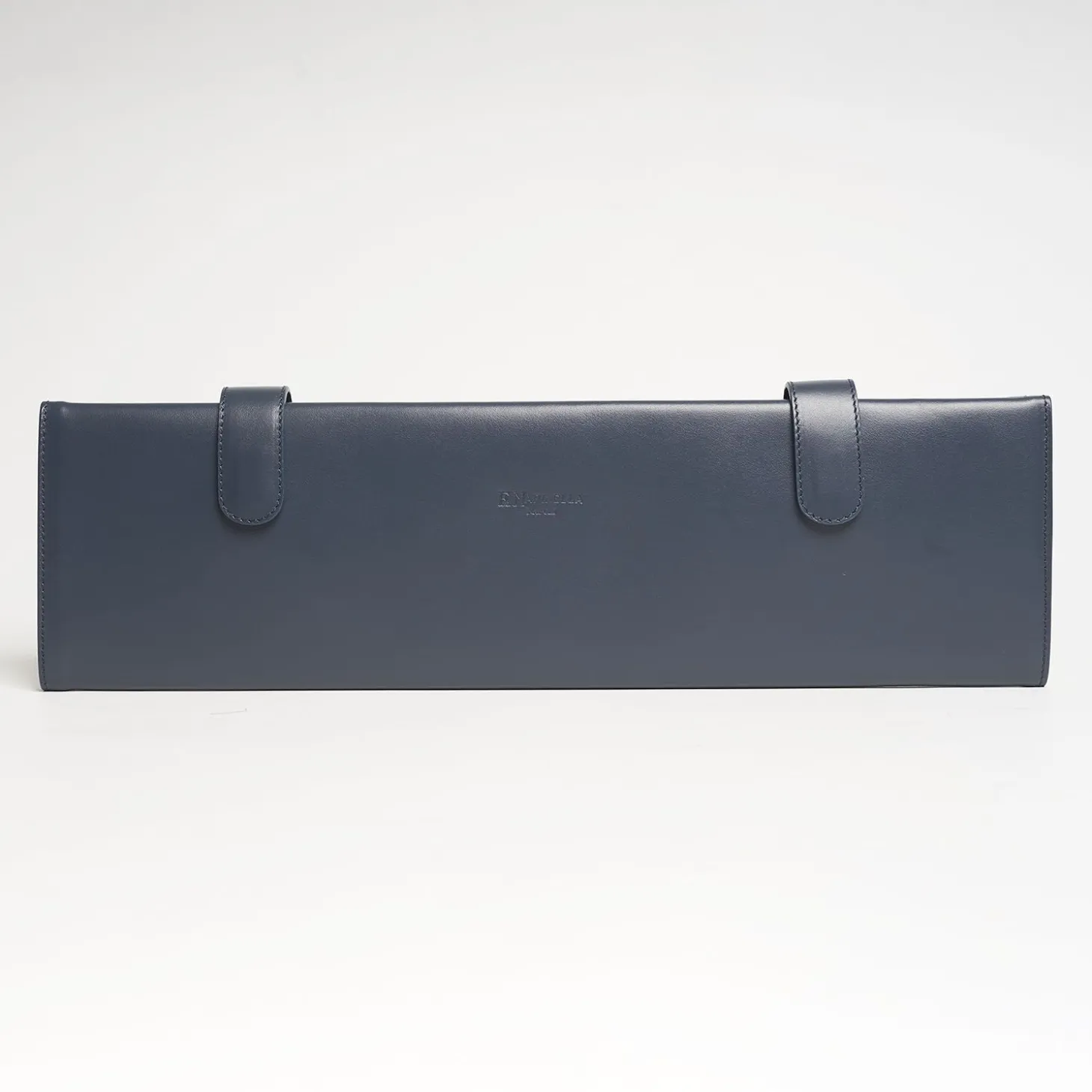 Blue Travel Tie Holder In Leather