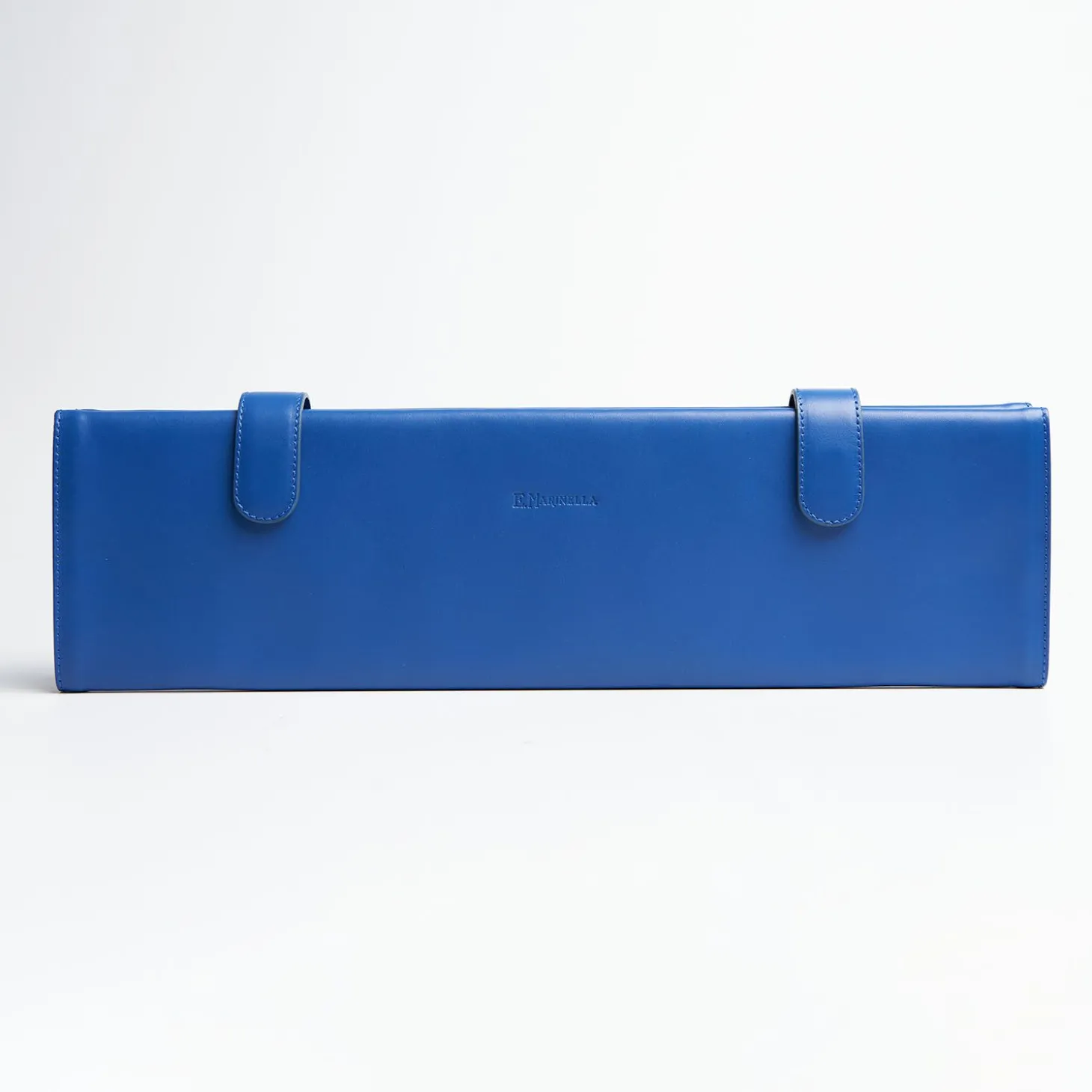 Blue Travel Tie Holder In Leather
