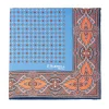 Bluette Hand-Printed Silk Pocket Square - Small Flower Pattern