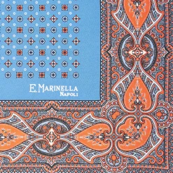 Bluette Hand-Printed Silk Pocket Square - Small Flower Pattern