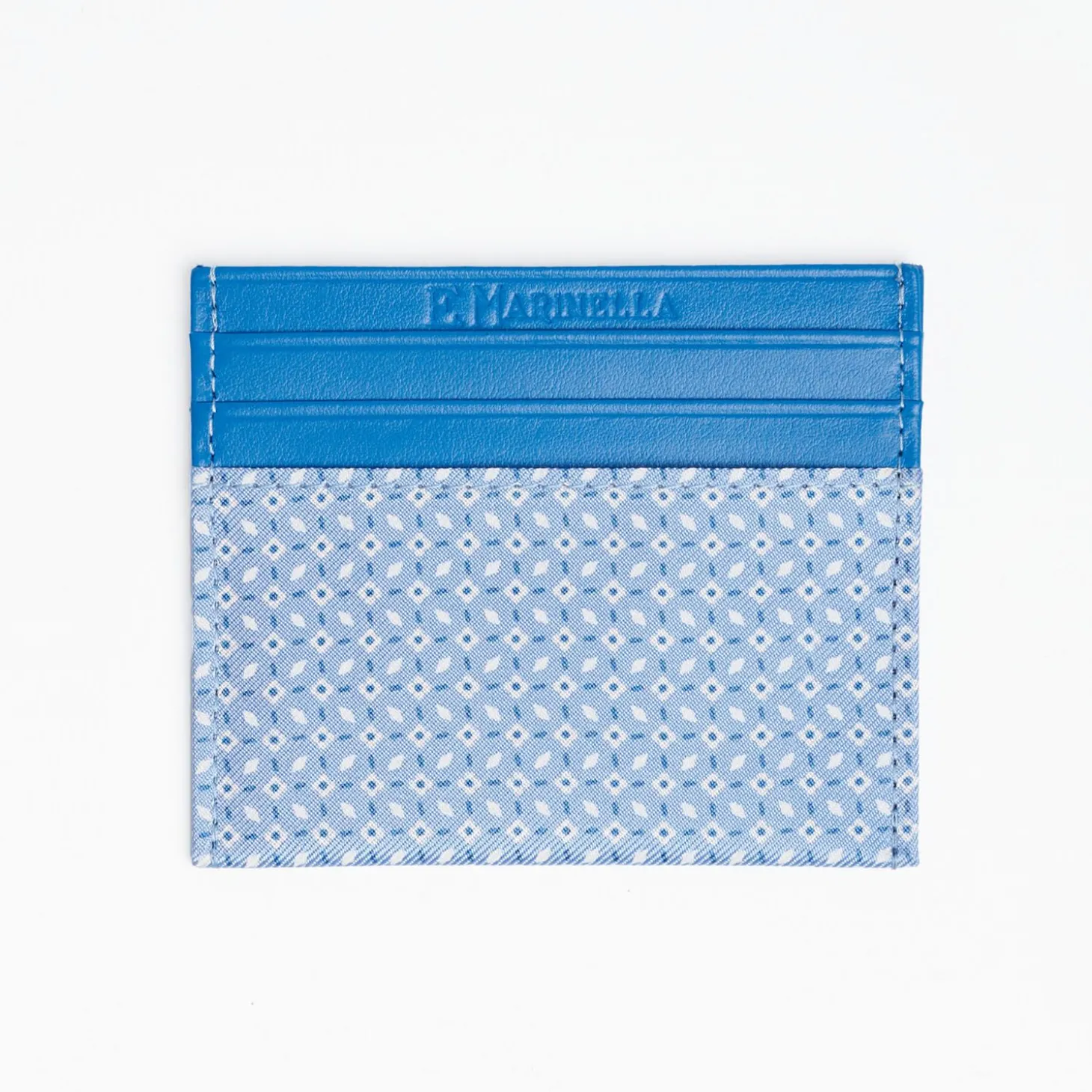 Bluette Leather And Silk Credit Card Holder - 5 Compartments