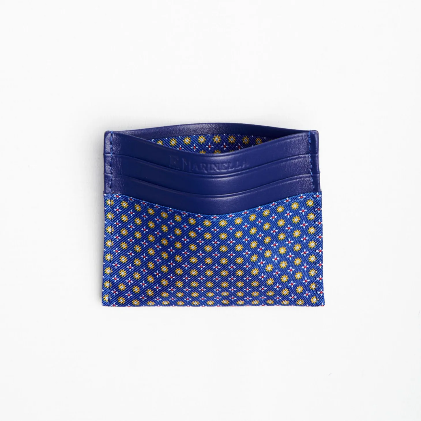 Bluette Leather And Silk Credit Card Holder - 5 Compartments