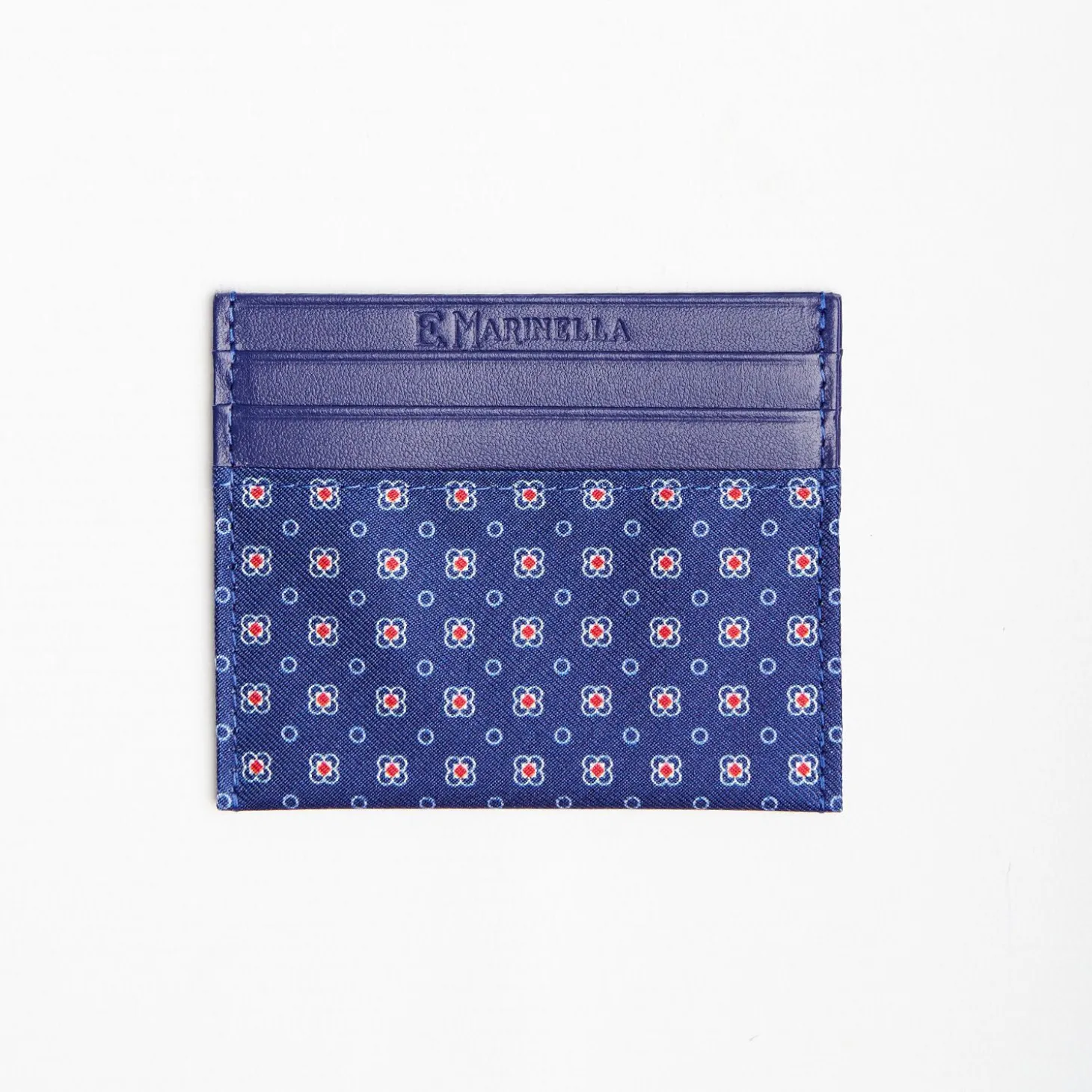 Bluette Leather And Silk Credit Card Holder - 5 Compartments