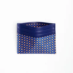Bluette Leather And Silk Credit Card Holder 5 Compartments