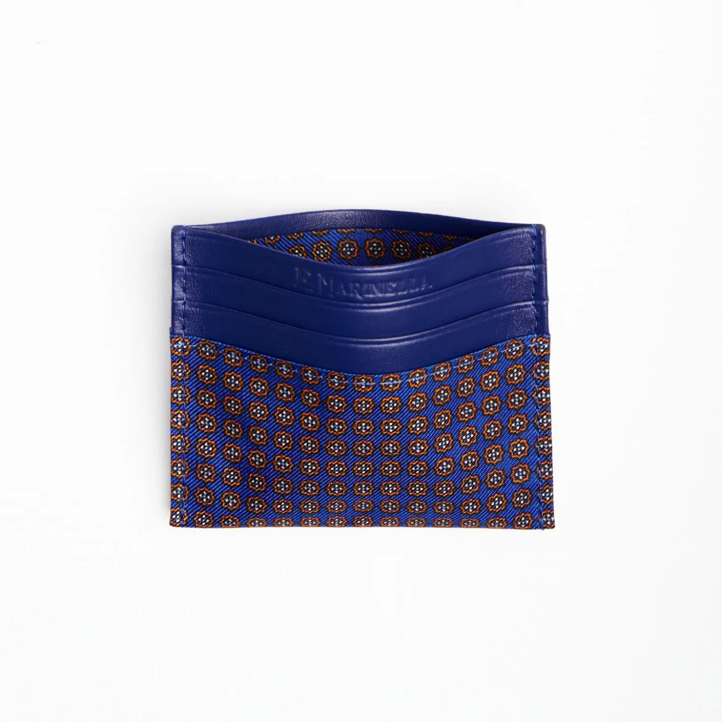Bluette Leather And Silk Credit Card Holder - 5 Compartments