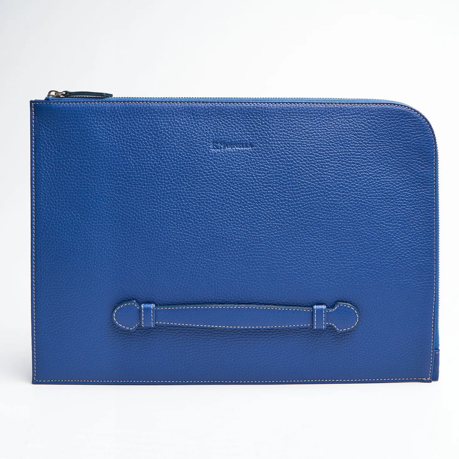 Bluette Leather Portfolio With Strap