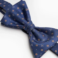Bluette Pre-Knotted Silk Bowtie - Small Flower Pattern