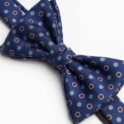 Bluette Pre-Knotted Silk Bowtie - Small Flower Pattern
