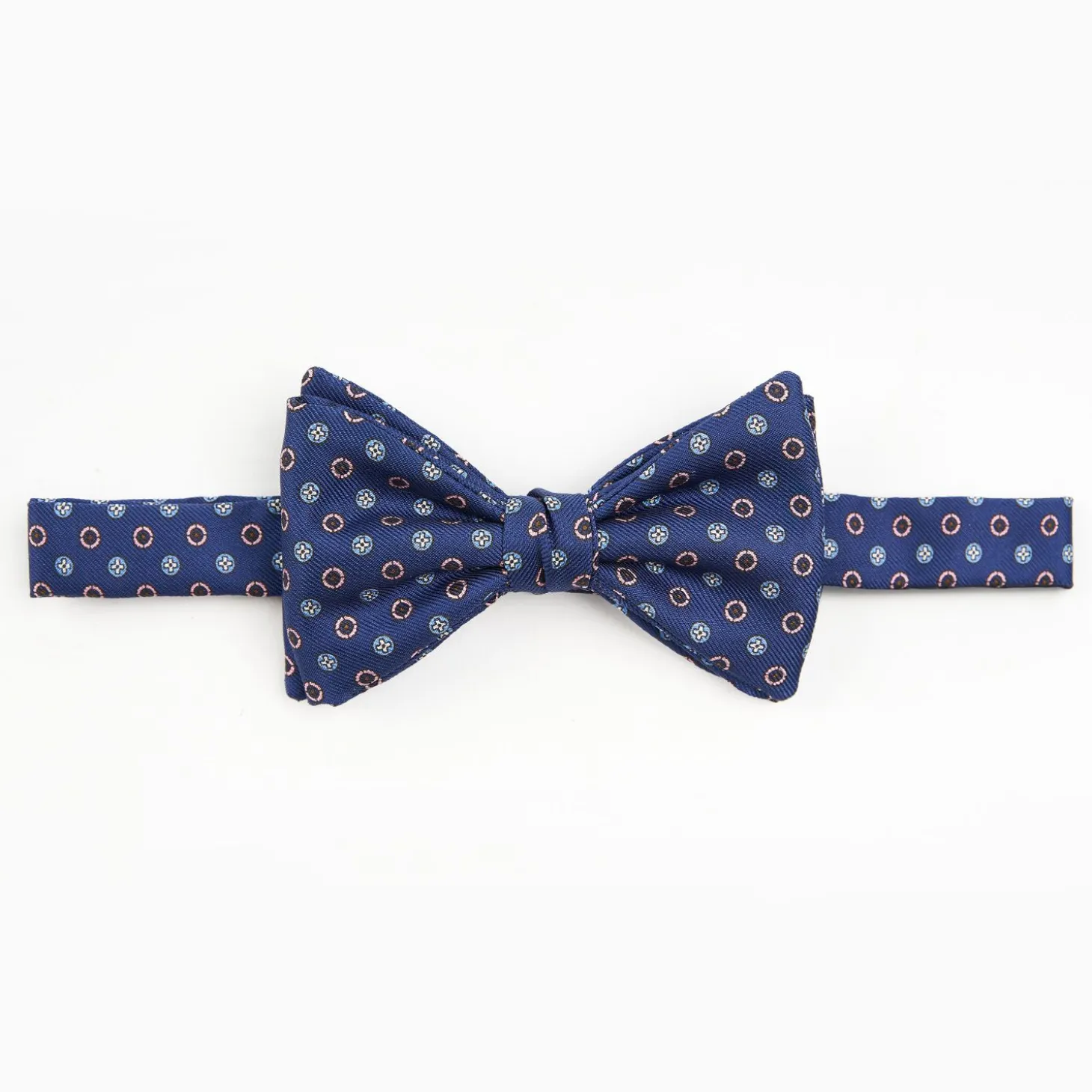 Bluette Pre-Knotted Silk Bowtie - Small Flower Pattern