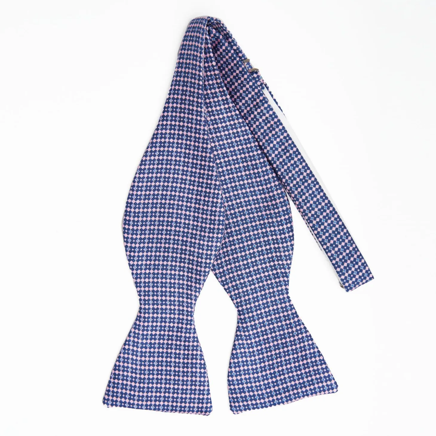 Bluette Silk Bowtie To Self-Tie Small Flower Pattern