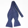 Bluette Silk Bowtie To Self-Tie - Small Flower Pattern