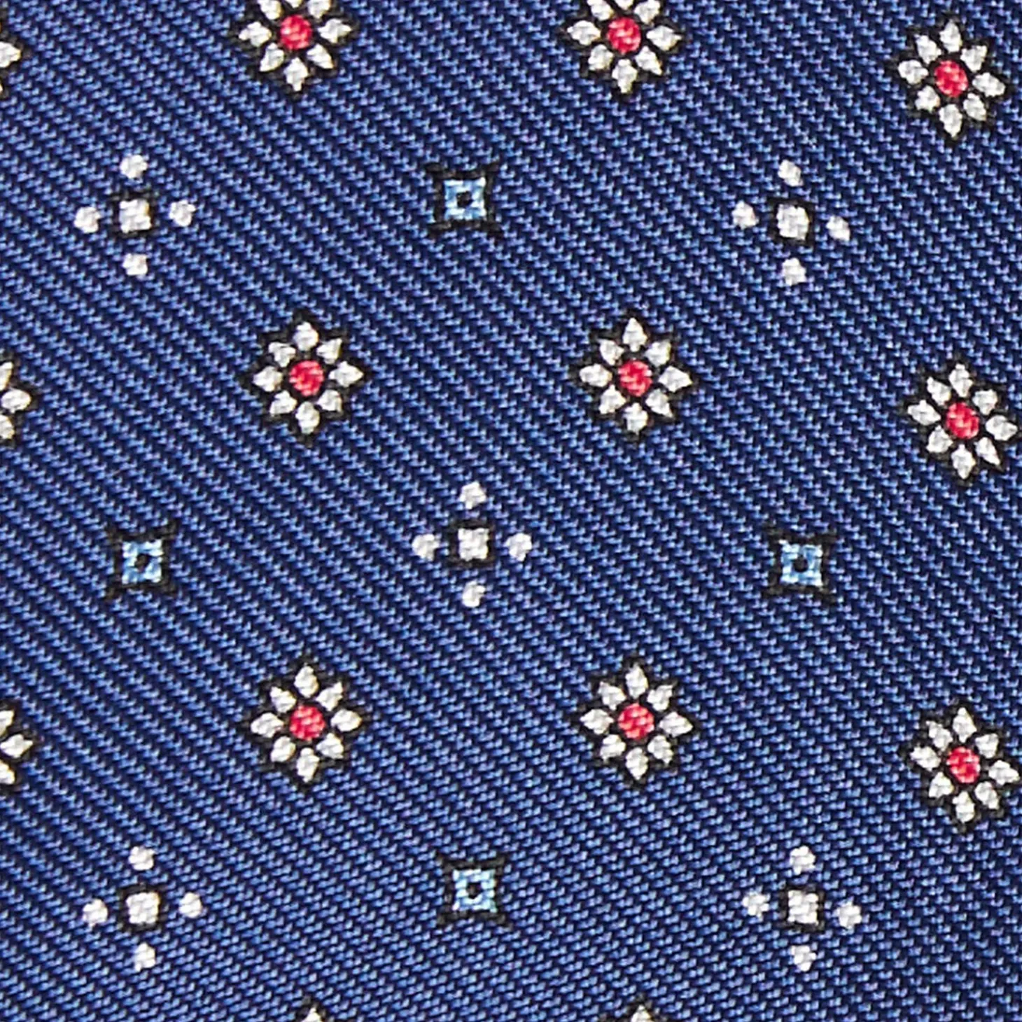 Bluette Silk Bowtie To Self-Tie - Small Flower Pattern
