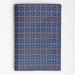 Blue Vertical Wallet In Silk And Leather