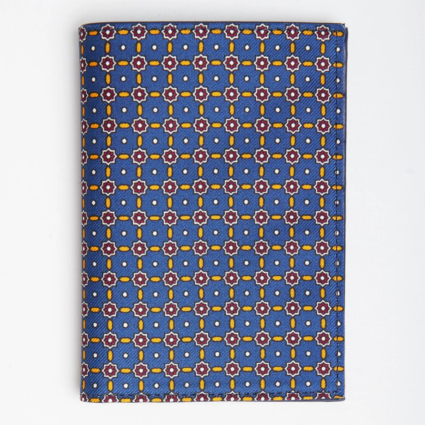 Blue Vertical Wallet In Silk And Leather